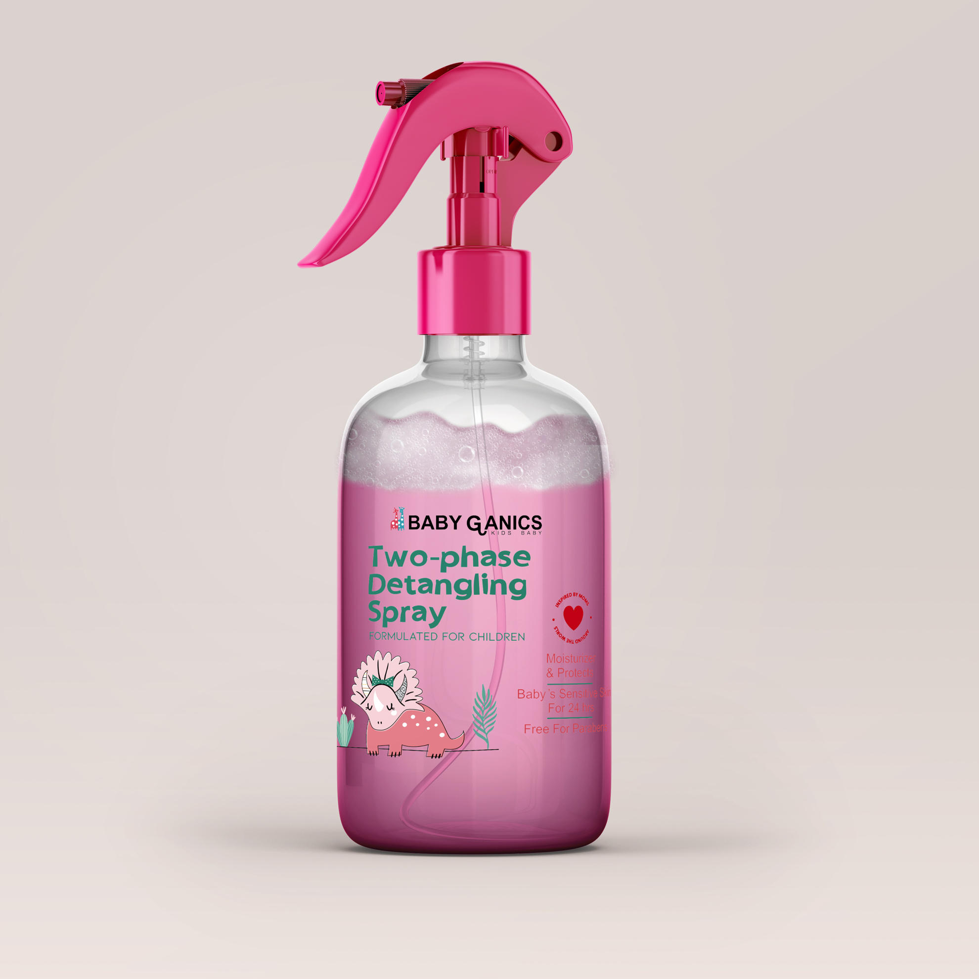 اسپری دو فاز ضد گره مو کودک بی بی گانیکس